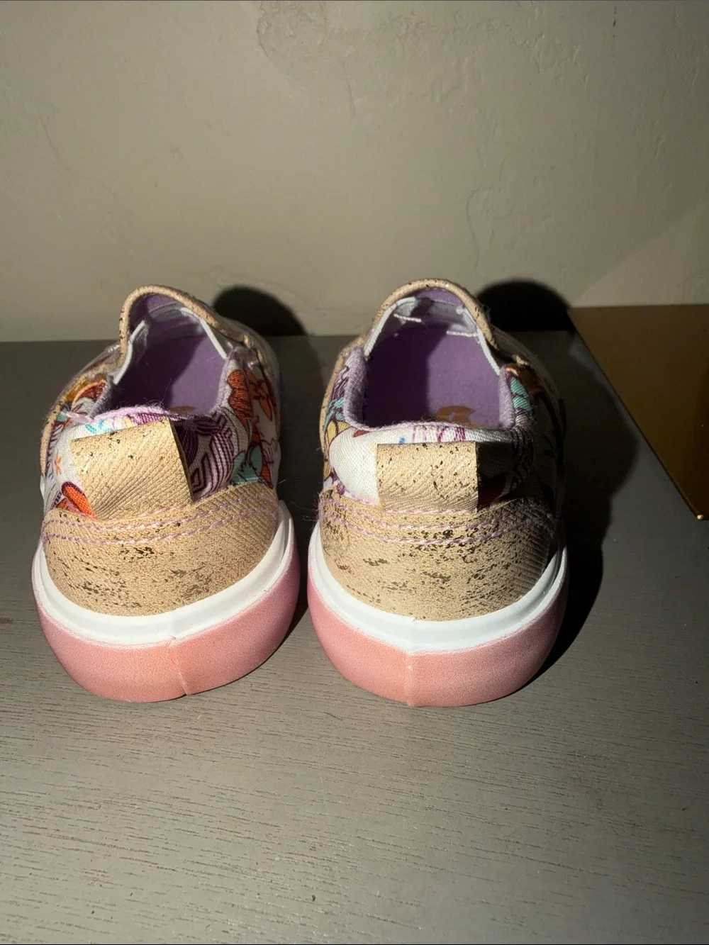 Kids Slip-On Floral Canvas Shoes - Purple & Multicolor